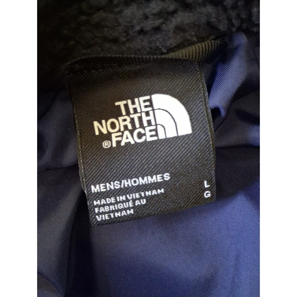 North Face Men's Large Fleece Yoke Insulated Hybrid Jacket Blue Black Full Zip